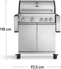 Burnhard Gas BBQ Big FRED Deluxe - 4 Branders - Incl. Keramische Infraroodbrander & Afdekhoes - Deluxe -Meubelwinkel 1063x1200