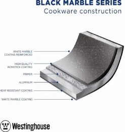 Westinghouse Koekenpan Inductie - Ø 24 Cm - Zwart Marmer - Geschikt Voor Alle Warmtebronnen 13 Westinghouse Koekenpan Inductie - Ø 24 Cm - Zwart Marmer - Geschikt Voor Alle Warmtebronnen -Meubelwinkel 1134x1200 4