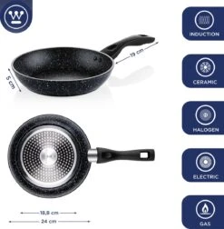 Westinghouse Koekenpan Inductie - Ø 24 Cm - Zwart Marmer - Geschikt Voor Alle Warmtebronnen 10 Westinghouse Koekenpan Inductie - Ø 24 Cm - Zwart Marmer - Geschikt Voor Alle Warmtebronnen -Meubelwinkel 1176x1200