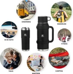MacGyver RVS Thermoskan 1.5 Ltr – RVS Thermosbeker 0,55 Ltr - Langdurig Warm/koud - Zwart -Meubelwinkel 1189x1200 4
