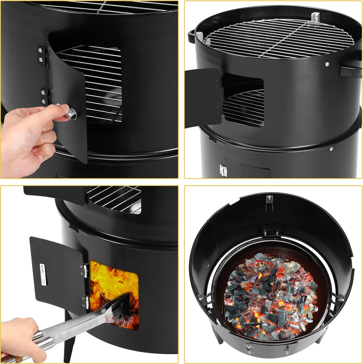 Merkloos Monzana Barbecue-ROKER-Grill-Oven 12 Merkloos Monzana Barbecue-ROKER-Grill-Oven - Afbeelding 10