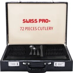 Swiss Pro+ Bestekset In Koffer-72 Delig-12 Persoons-Zwitsers Kwaliteit-Complete Set-100% Roestvrijstaal- Zwart 30 Swiss Pro+ Bestekset In Koffer-72 Delig-12 Persoons-Zwitsers Kwaliteit-Complete Set-100% Roestvrijstaal- Zwart -Meubelwinkel 1198x1200 12