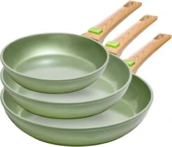 Just Vegan Koekenpan ECO Met Afneembaar Handvat 20 Cm Aluminium Groen -Meubelwinkel 1200x1024