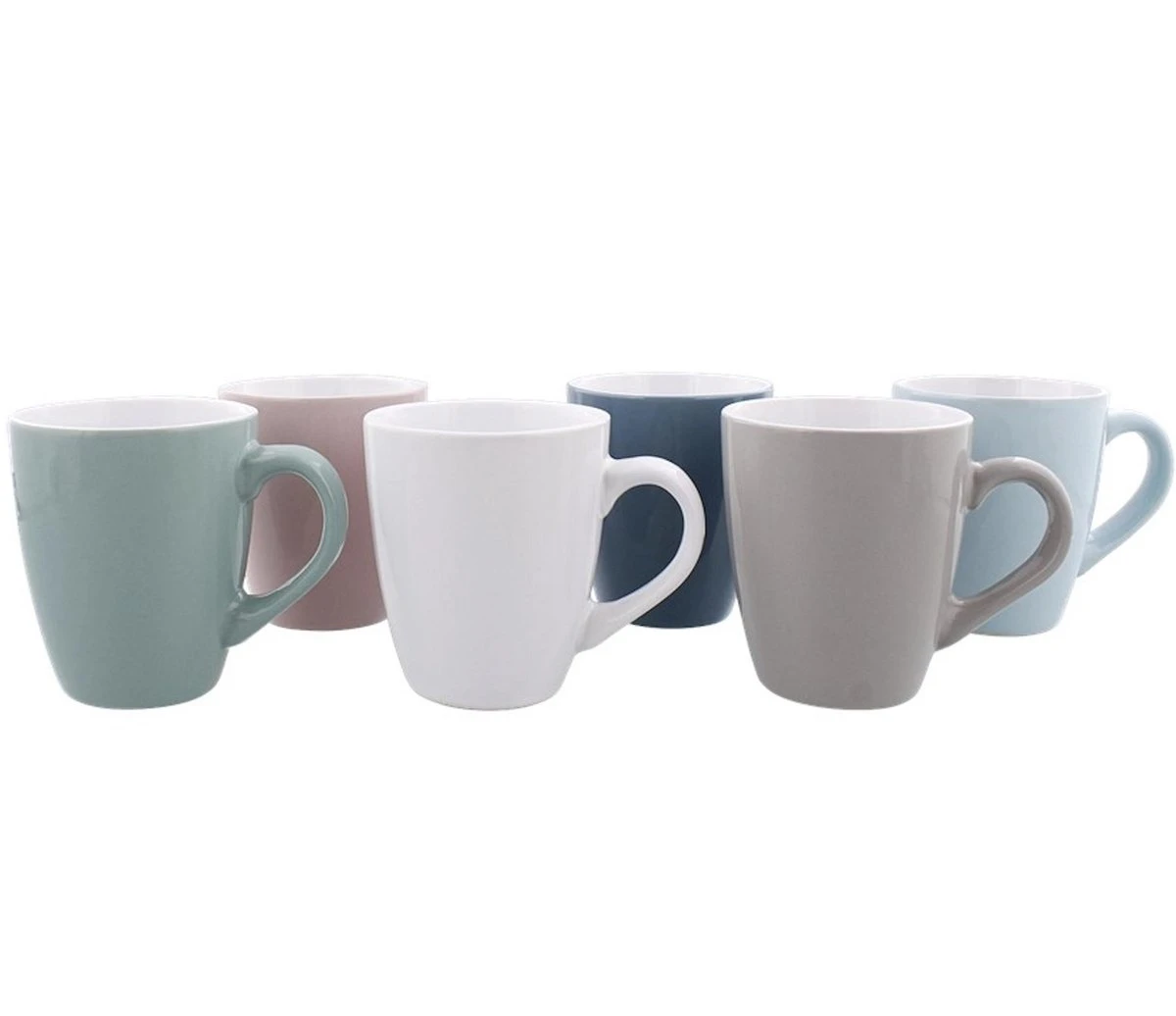 Koffiekopjes Set Van 6 - 15cl - Pastel - Aardewerk - Roze - Donker Blauw - Licht Blauw - Wit - Grijs - Groen - Bestel 1 Krijg Er 3 Gratis 3 Koffiekopjes Set Van 6 - 15cl - Pastel - Aardewerk - Roze - Donker Blauw - Licht Blauw - Wit - Grijs - Groen - Bestel 1 Krijg Er 3 Gratis