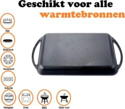 Kicinn Grillplaat - Gietijzer - Geëmailleerd - Incl. Accessoires - Ø 33 X 21.8 Cm (LxB) -Meubelwinkel 1200x1045