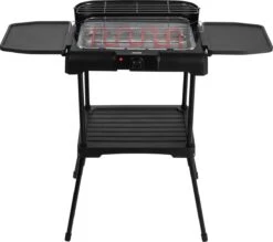Princess 112250 Elektrische BBQ Met Zijplanken - BBQ - 40x25cm - Met En Zonder Statief Te Gebruiken - Met Zijplankjes - Ook Te Gebruiken Als Tafelgrill - 2200W -Meubelwinkel 1200x1065