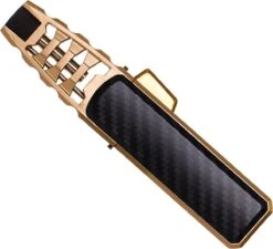 Merkloos Turbo Jetflame Aansteker - Gasbrander - Vuurwerk Torch - Crème Brûlée Brander - BBQ En Sigaren Aansteker - Windproof - Carbon Met Goudkleurige Metalen Behuizing -Meubelwinkel 1200x1094 3