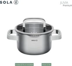 Sola Pannenset Juvia - 4 Delig - Ø 16,16,18,20 Cm - Zilver - RVS - Sandwichbodem -Meubelwinkel 1200x1110 2