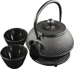 SakuraTea - Theepot Set - 4-delig - Gietijzer - Zwart - 0.8L - 2 Kopjes (100ml) -Meubelwinkel 1200x1113 7