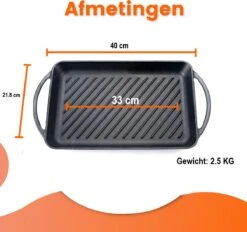 Kicinn Grillplaat - Gietijzer - Geëmailleerd - Incl. Accessoires - Ø 33 X 21.8 Cm (LxB) -Meubelwinkel 1200x1127
