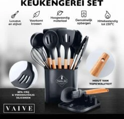VAIVE Kookgerei Set 13-delig Met Houder - Keukengerei Set - Garde - Spatel Silicone -Meubelwinkel 1200x1151