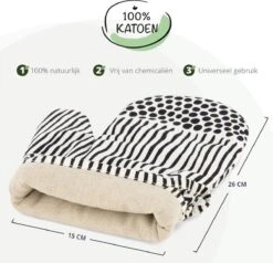 Ovenwanten Van Sophie Nordinn® - Ovenhandschoenen Lund (Artistiek Zwart) - Ovenwanten 2 Stuks - Katoen -Meubelwinkel 1200x1154 1