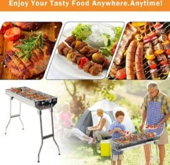 Uten - Houtskoolbarbecue - Opvouwbare Barbecue - Houtskoolbarbecues - Draagbare Camping Barbecue - 430 Roestvrij Staal Grill BBQ - 5-10 Persoon Tuin Buitenfeest - Zilver -Meubelwinkel 1200x1162 2