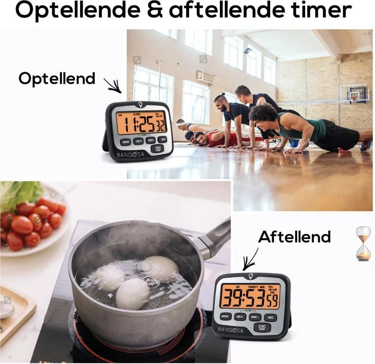BanGosa® Magnetisch Digitale Kookwekker - Timer - RVS - Keukenwekker Digitaal - Digitale Keuken Timer - Stopwatch Met Magneet 5 BanGosa® Magnetisch Digitale Kookwekker - Timer - RVS - Keukenwekker Digitaal - Digitale Keuken Timer - Stopwatch Met Magneet - Afbeelding 3