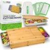 Ecowize 3-in-1 Bamboe Snijplank Met Opvangbak - Snijplank Hout Incl. 3 Roestvrijstalen Opvangbakjes Met Bamboe Deksel, 4 Inzetbare Raspen - Groentesnijder, Hakblok, Borrelplank, Tapasplank, Broodplank - 40x30cm - Duurzaam Cadeau -Meubelwinkel 1200x1175 1