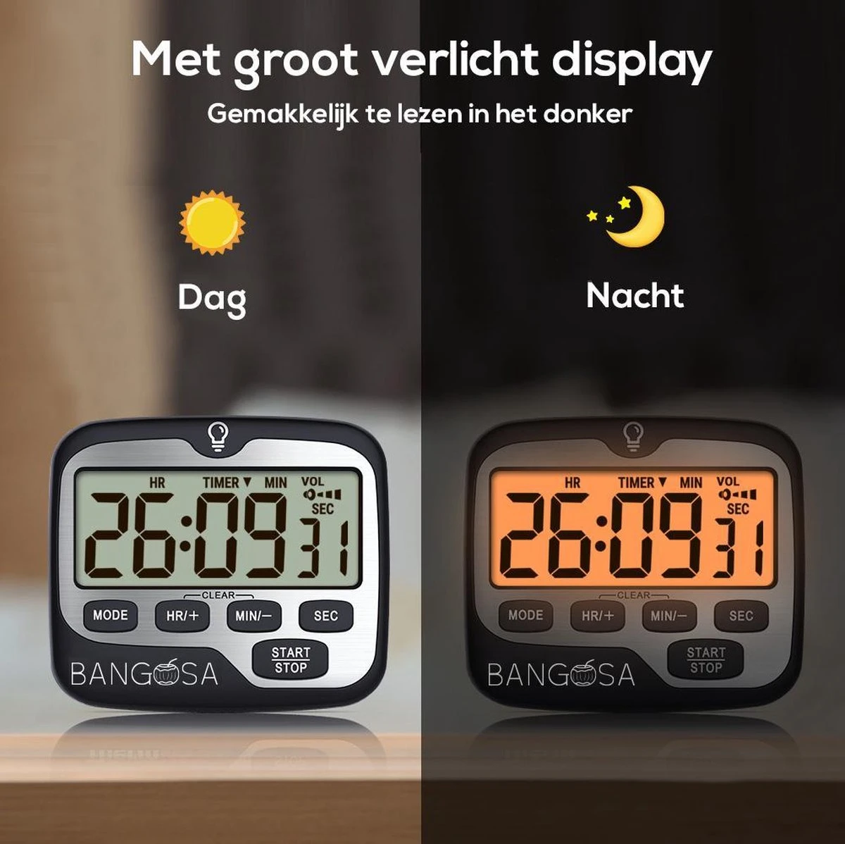 BanGosa® Magnetisch Digitale Kookwekker - Timer - RVS - Keukenwekker Digitaal - Digitale Keuken Timer - Stopwatch Met Magneet 10 BanGosa® Magnetisch Digitale Kookwekker - Timer - RVS - Keukenwekker Digitaal - Digitale Keuken Timer - Stopwatch Met Magneet - Afbeelding 8