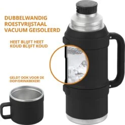 MacGyver RVS Thermoskan 1.5 Ltr – RVS Thermosbeker 0,55 Ltr - Langdurig Warm/koud - Zwart -Meubelwinkel 1200x1198 35