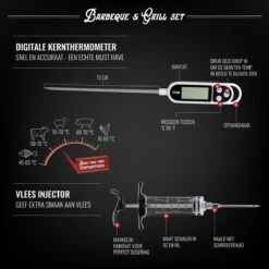 Mountain Jack® 40-Delige Luxe BBQ Grill Accessoires Set In Roestvrij Staal – Barbecue Gereedschap – Tangenset, Vlees Thermometer, Vleestang, Borstel, Spiezen, Vleesmes, Vleesvork 18 Mountain Jack® 40-Delige Luxe BBQ Grill Accessoires Set In Roestvrij Staal – Barbecue Gereedschap – Tangenset, Vlees Thermometer, Vleestang, Borstel, Spiezen, Vleesmes, Vleesvork -Meubelwinkel 1200x1199 19