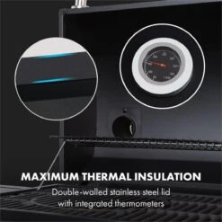 Klarstein Kingsville Double Barbecue - Houtskool- En Gasbarbecue - Smoker BBQ - Inclusief Deksels En Thermometer - Met 2 Roosters - Zwart -Meubelwinkel 1200x1200 1044