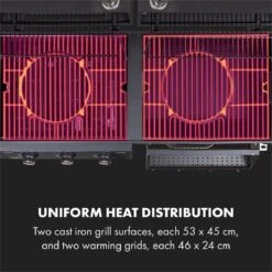 Klarstein Kingsville Double Barbecue - Houtskool- En Gasbarbecue - Smoker BBQ - Inclusief Deksels En Thermometer - Met 2 Roosters - Zwart -Meubelwinkel 1200x1200 1045