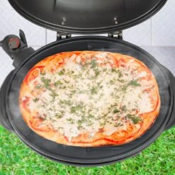 KitchenBrothers Elektrische BBQ - Met Grillplaat - Anti-aanbaklaag - Incl. Plank/Houders - Grilloppervlak 46,5x33,8cm - Tot 300°C - 2400W - Zwart -Meubelwinkel 1200x1200 1051