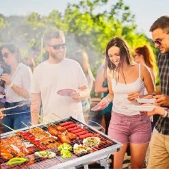 Uten - Houtskoolbarbecue - Opvouwbare Barbecue - Houtskoolbarbecues - Draagbare Camping Barbecue - 430 Roestvrij Staal Grill BBQ - 5-10 Persoon Tuin Buitenfeest - Zilver -Meubelwinkel 1200x1200 1096