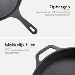 Ocina Gietijzeren Pan – ø30,5cm - Skillet - Koekenpan – Hapjespan – Koekenpan Inductie – Koekenpannenset - Gietijzeren Pan Bbq - Gietijzer -Meubelwinkel 1200x1200 11