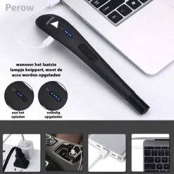 Oplaadbare Lange Elektrische Aansteker - Zwart - Duurzame Plasma Aansteker - Inclusief Cadeauverpakking - BBQ - Kaarsen -Meubelwinkel 1200x1200 1124