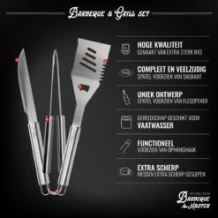 Mountain Jack® 40-Delige Luxe BBQ Grill Accessoires Set In Roestvrij Staal – Barbecue Gereedschap – Tangenset, Vlees Thermometer, Vleestang, Borstel, Spiezen, Vleesmes, Vleesvork 14 Mountain Jack® 40-Delige Luxe BBQ Grill Accessoires Set In Roestvrij Staal – Barbecue Gereedschap – Tangenset, Vlees Thermometer, Vleestang, Borstel, Spiezen, Vleesmes, Vleesvork -Meubelwinkel 1200x1200 1161