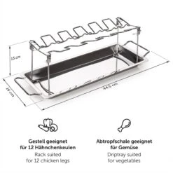 Blumtal BBQ Rek - Robuuste Roestvrijstalen Kippenpoot Rek - Voor 12 Poten - Kippengrillstandaard - Vaatwasmachinebestendig -Meubelwinkel 1200x1200 1169