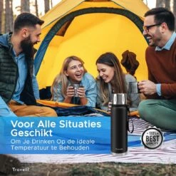 TravelR Thermosfles - Thermoskan - Drinkfles - Isoleerfles - BPA Vrij - Roestvrij Staal - 750 ML - Mat Zwart -Meubelwinkel 1200x1200 1176
