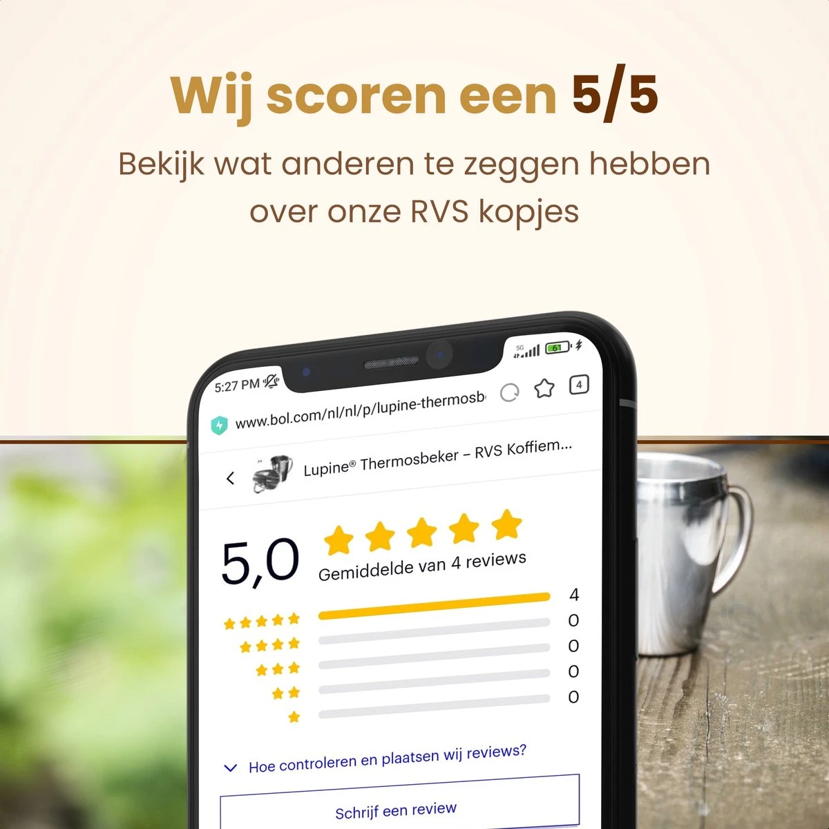 Lupine Beker RVS Dubbelwandig 200ml Lang Warm Set Van 2 Kopjes Mooie Set Bekers Van Roestvrij Staal 6 Lupine Beker RVS Dubbelwandig 200ml Lang Warm Set Van 2 Kopjes Mooie Set Bekers Van Roestvrij Staal - Afbeelding 4