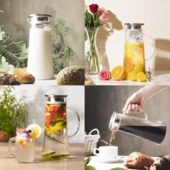 MÊZON® Schenkkan - Glazen Waterkan - Waterkaraf Voor Fruitwater - Multifunctionele Decanteer Karaf - Kan Met Deksel - 1.5L Capaciteit -Meubelwinkel 1200x1200 1247