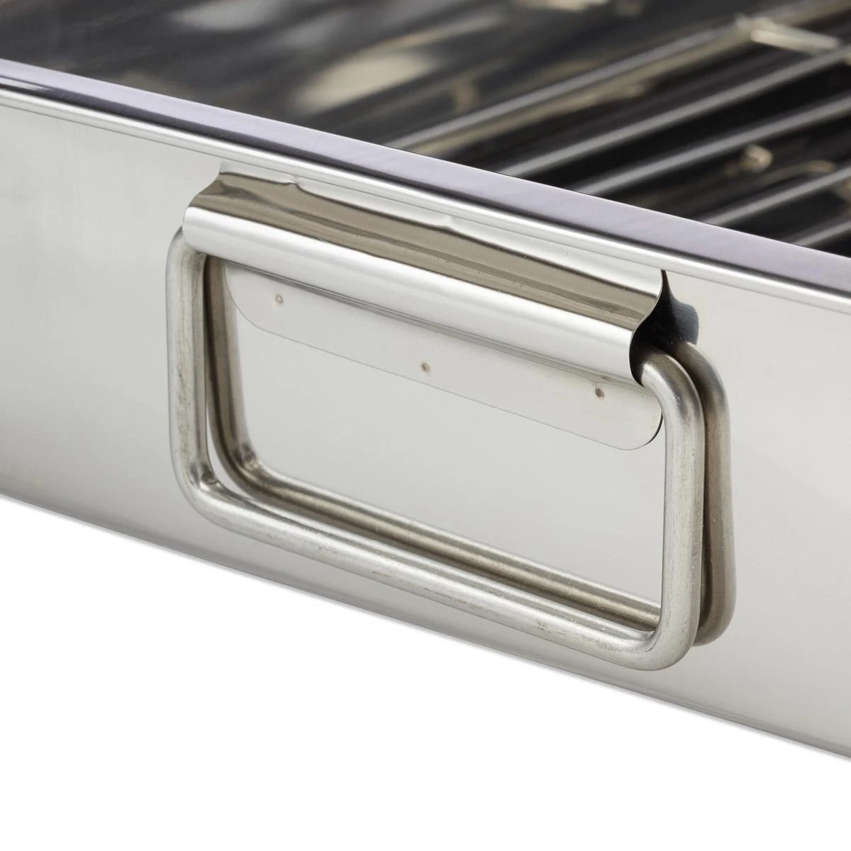 Relaxdays Braadslede Met Rooster - Edelstaal - Ovenschaal - Braadpan - Braadslee - Zilver - L 10 Relaxdays Braadslede Met Rooster - Edelstaal - Ovenschaal - Braadpan - Braadslee - Zilver - L - Afbeelding 8