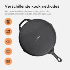 Ocina Gietijzeren Pan – ø30,5cm - Skillet - Koekenpan – Hapjespan – Koekenpan Inductie – Koekenpannenset - Gietijzeren Pan Bbq - Gietijzer -Meubelwinkel 1200x1200 17