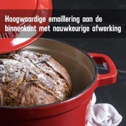 Daumonet Carême Rouge Gietijzeren Braadpan - Sudderpan Kersen Rood - Rond - Ø26 Cm - 4,4 Liter - PFAS & PFOA Vrij - Emaille - Geschikt Voor Alle Warmtebronnen - Elektrisch - Gas - Halogeen - Inductie - Keramisch - Vaatwasserbestendig -Meubelwinkel 1200x1200 393