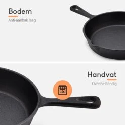 Ocina Gietijzeren Pan – Set Van 3 Stuks – ø25cm, ø19.5cm En ø16cm - Skillet - Koekenpan – Hapjespan – Koekenpan Inductie – Koekenpannenset - Gietijzeren Pan Bbq - Gietijzer - Incl. Receptenboek -Meubelwinkel 1200x1200 403