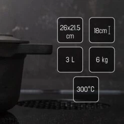 Gietijzeren Braadpan - Sudderpan Zwart Van Daumonet - Ovaal - Ø 29 Cm - 3 Liter - 100% PFAS & PFOA Vrij - Emaille - Geschikt Voor Alle Warmtebronnen - Elektrisch - Gas - Halogeen - Inductie - Keramisch - Vaatwasserbestendig -Meubelwinkel 1200x1200 432