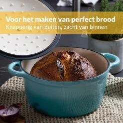 Chefarone Gietijzeren Pan - Braadpan Inclusief Deksel - Geschikt Voor Alle Warmtebronnen - Geëmailleerd Blauw 15 Chefarone Gietijzeren Pan - Braadpan Inclusief Deksel - Geschikt Voor Alle Warmtebronnen - Geëmailleerd Blauw -Meubelwinkel 1200x1200 477