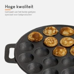 Ocina Poffertjespan – Combo Pack – 19 Poffertjes – Poffertjesmaker – Poffertjespan Inductie – Poffertjespan Electrisch – Gietijzeren Pan - Inclusief Doseerfles, Handvaten, 6x Poffertjesvorken En Invetkwast – Gratis Receptenboek -Meubelwinkel 1200x1200 486