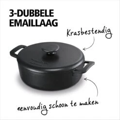 Brabantia The Dutch Braadpan - Matt Black - 28 Cm - Gietijzer -Meubelwinkel 1200x1200 495
