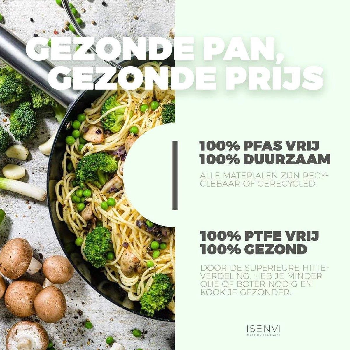 ISENVI Murray Keramische Wokpan Met Deksel 36 CM - RVS Greep 7 ISENVI Murray Keramische Wokpan Met Deksel 36 CM - RVS Greep - Afbeelding 5