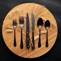OEC Kitchen Bestekset 36-delig - Zwart - 6 Persoons - Steakmessen - Messen - Vorken - Lepels - RVS -Meubelwinkel 1200x1200 612
