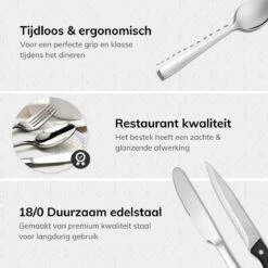 Deleca 12 Persoons Bestekset (72-delig) - Lepels, Messen, Vorken & Steakmessen - Vaatwasserbestendig - Zilver / RVS 17 Deleca 12 Persoons Bestekset (72-delig) - Lepels, Messen, Vorken & Steakmessen - Vaatwasserbestendig - Zilver / RVS -Meubelwinkel 1200x1200 619