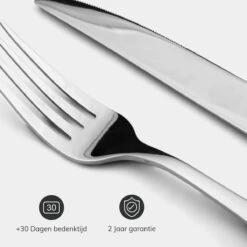 Deleca 8 Persoons Bestekset (48-delig) - Lepels, Messen, Vorken & Steakmessen - Vaatwasserbestendig - Zilver / RVS -Meubelwinkel 1200x1200 646