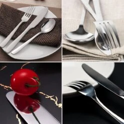 Deleca 8 Persoons Bestekset (48-delig) - Lepels, Messen, Vorken & Steakmessen - Vaatwasserbestendig - Zilver / RVS -Meubelwinkel 1200x1200 648