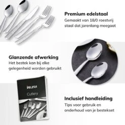 Deleca 6 Persoons Bestekset Deluxe (30-delig) - Vorken, Lepels En Messen - Vaatwasserbestendig - Gehamerd - Zilver / RVS 14 Deleca 6 Persoons Bestekset Deluxe (30-delig) - Vorken, Lepels En Messen - Vaatwasserbestendig - Gehamerd - Zilver / RVS -Meubelwinkel 1200x1200 670