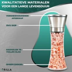 Peper En Zoutmolen Set - RVS Zout En Peperstel - Zoutvaatje En Pepermolen - 2 In 1 -Meubelwinkel 1200x1200 763