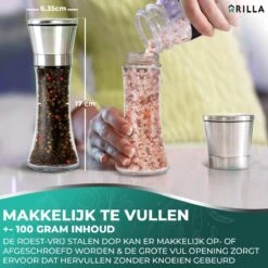 Peper En Zoutmolen Set - RVS Zout En Peperstel - Zoutvaatje En Pepermolen - 2 In 1 -Meubelwinkel 1200x1200 764