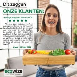 Ecowize 3-in-1 Bamboe Snijplank Met Opvangbak - Snijplank Hout Incl. 3 Roestvrijstalen Opvangbakjes Met Bamboe Deksel, 4 Inzetbare Raspen - Groentesnijder, Hakblok, Borrelplank, Tapasplank, Broodplank - 40x30cm - Duurzaam Cadeau -Meubelwinkel 1200x1200 785